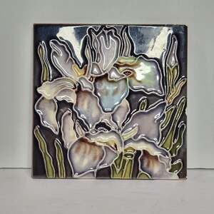 Iris Ceramic Tile Wall Decor